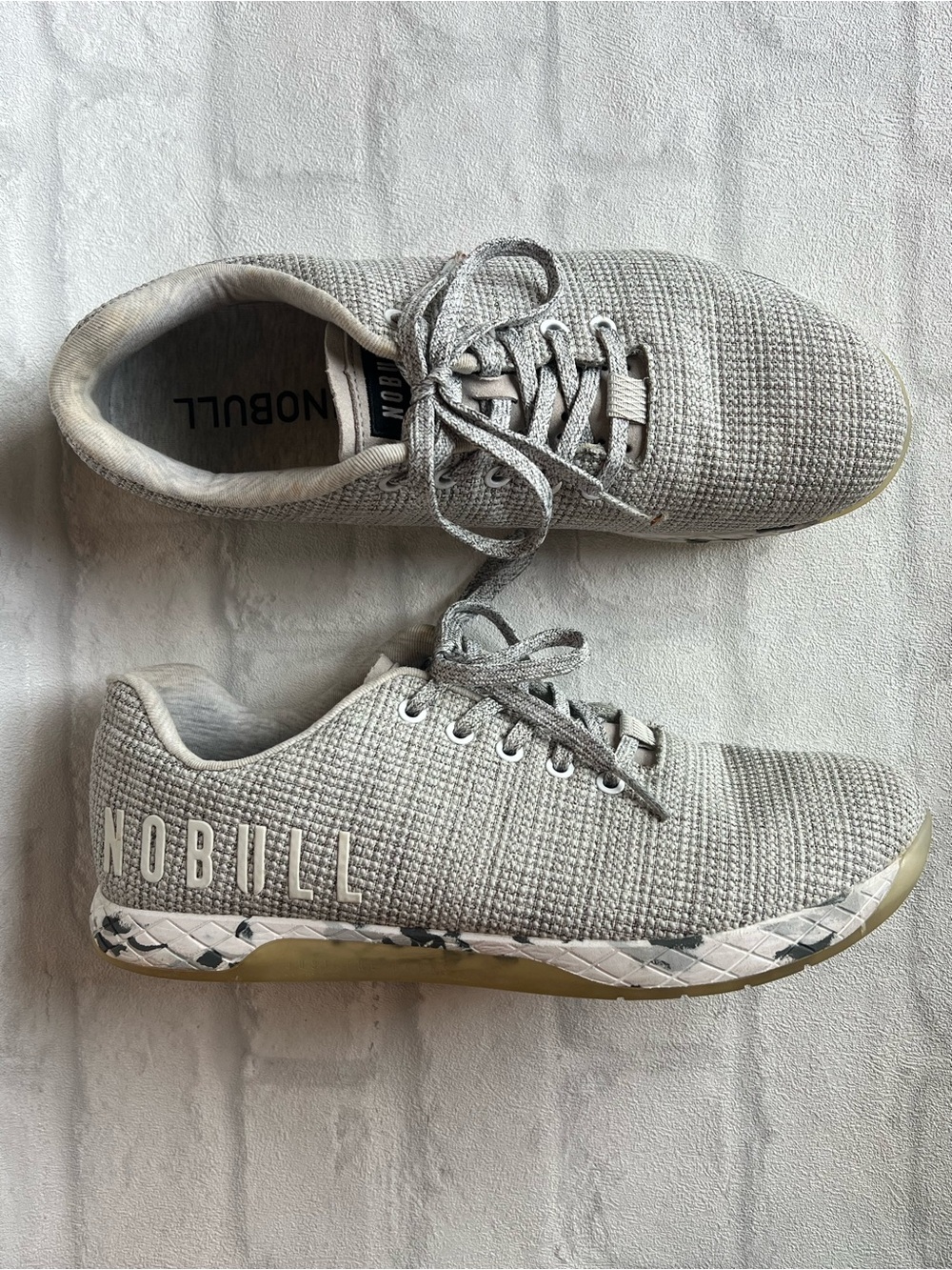NOBULL Trainers Grey Knit/ Graphite Camo Sole Athletic Sneakers active